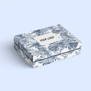 Emballage de boîte cadeau de luxe de marque imprimée au design personnalisé boîte cadeau 2 pièces avec couvercle et <span class=keywords><strong>base</strong></span> rigide blanche avec col pour cosmétique - Product Image 5