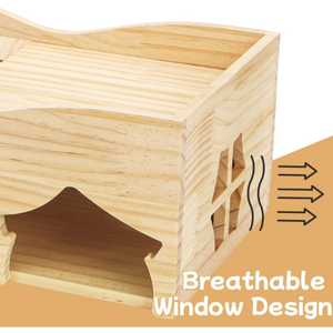 Maisonnette <span class=keywords><strong>en</strong></span> <span class=keywords><strong>bois</strong></span> avec escalier et fenêtre pour petits animaux – Habitat et abri - Product Image 4