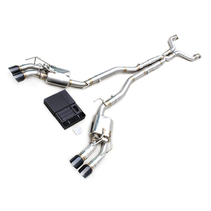 نظام عادم رياضي مخصص على شكل X لسيارة شيفروليه كامارو ZL1 6.2 لتر 2010-2015 مع صمامات وطرف أسود - Product Image 2