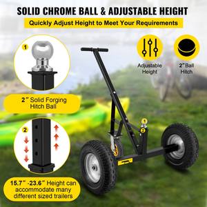 Capacité de poids de la langue idéale pour la <span class=keywords><strong>remorque</strong></span> de bateau de RV de <span class=keywords><strong>voiture</strong></span> en mouvement avec la boule d'attelage pneus solides <span class=keywords><strong>chariot</strong></span> de <span class=keywords><strong>remorque</strong></span> réglable - Product Image 4