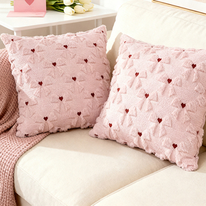 Funda de Almohada con Lazo Rosa, Felpa Suave, Decoración <span class=keywords><strong>Coqueta</strong></span> para Habitación de Niñas, Estilo Preppy - Product Image 6