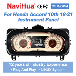 แผงหน้าปัดดิจิตอล NaviHua สำหรับ Honda Accord รุ่นที่ 10 ปี 2018-2021 มาตรวัดความเร็ว LCD จอแสดงผลเสมือนจริง - Product Image 1