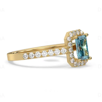 Bague de fiançailles personnalisée en diamant de laboratoire, pureté VVS, certifiée IGI, taille Radiant 0,5-3 carats, plaqué or 18 carats, couleur D, romantique