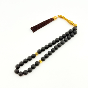 <span class=keywords><strong>Rosario</strong></span> Islamico in Pietra Nera da 8mm con 33 Perle, per Preghiera Musulmana e Pellegrinaggio, Tisbiha Allah - Product Image 6