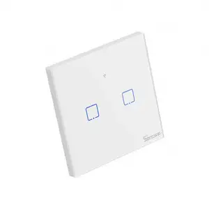 SONOFF T1 2 Gang Smart WiFi Wireless Touch Control Wall Shutter Light Switch With UK Plug for eWelink APP control