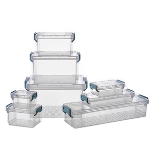 Transparent Storage <b>Box</b> Stackable With Lid For Jewelry Stationery Cosmetics Medicine Dust Protection Rectangle Shape - Product Image 5