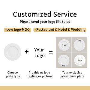 Logo personalizzato ristorante di alta qualità porcellana 7.08 pollici classico bianco cena piatto poco profondo <span class=keywords><strong>servizio</strong></span> <span class=keywords><strong>piatti</strong></span> per la ristorazione - Product Image 5