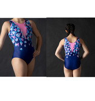 Nouveau style de danse artistique justaucorps de gymnastique à motifs bon marché pour enfant vente en gros