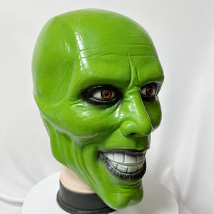 Máscara de <span class=keywords><strong>Disfraz</strong></span> de Loki Verde, Personaje de Película, Jim, <span class=keywords><strong>Disfraz</strong></span> de Cosplay, Látex Suave, Máscara de Carnaval - Product Image 5