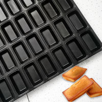 Vente chaude, moule à pâtisserie rectangulaire en métal, moule à financiers, moule à gâteau personnalisé, antiadhésif, pour la pâtisserie à domicile