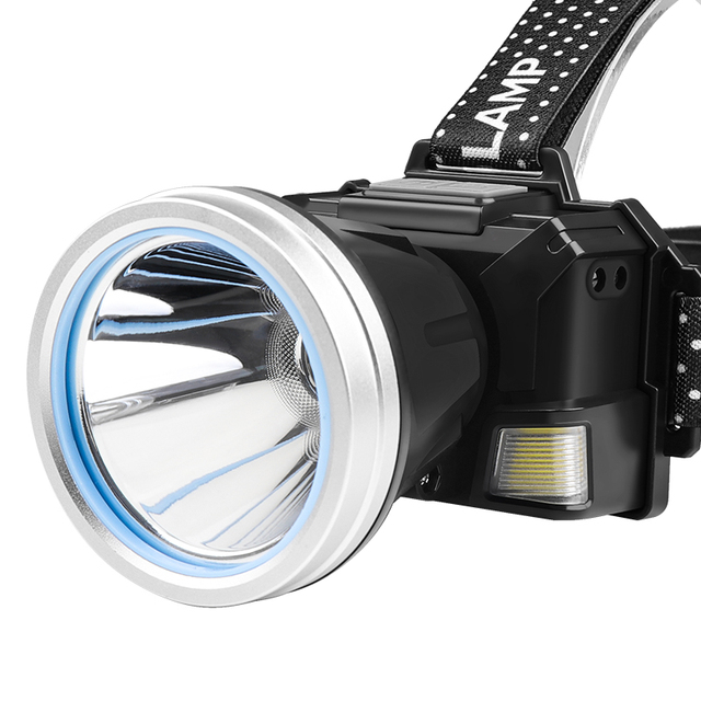 30W Light Cup Fixed Focus Long Range Headlamp Built-in 3600mAh Battery Support Output Head Lights 1200lumen 1000m ABS Headlamps