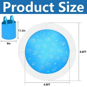 <span class=keywords><strong>Pataugeoire</strong></span> pour tout-petits personnalisée 2 en 1 Jouets de plage Piscine pour bébés Piscine pour enfants et couverture de plage - Product Image 5