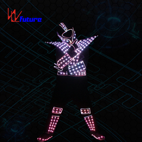 Costume de danse robot LED, ensemble d'armure lumineuse avec casque pour rave, concert, boîte de nuit, carnaval, fête, scène, cosplay, spectacle commercial