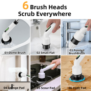 <span class=keywords><strong>Brosse</strong></span> de Nettoyage Électrique Rotative Multi-Usages Rechargeable Sans Fil <span class=keywords><strong>pour</strong></span> Salle de Bain, Douche, Baignoire, Vitres, Voiture – 9 Têtes de <span class=keywords><strong>Brosse</strong></span> – EN STOCK UE/USA - Product Image 4