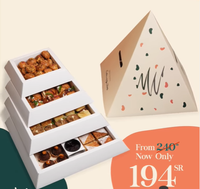 Nouvelle boîte de pâturage pyramidale à 4 couches à emporter personnalisée conteneur d'emballage Dessert pain Snack Combo plateau boîte en forme de pyramide