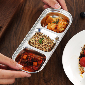 304 Stainless Steel Seasoning Dish Irregular Shape For Korean BBQ Hot Pot Sauce Kimchi Party Use - Product Image 3