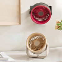 Ventilateur de table mural rechargeable 3600 mAh à commande mécanique, 8 pouces, 4 vitesses, inclinaison à 180°, rotation manuelle, grille amovible