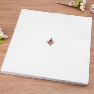 Tissu non tissé imperméable à l'eau tampons de chevet de massage jetables serviettes à trou carré pliant ménage couverture de trou de visage uni pour - Product Image 1