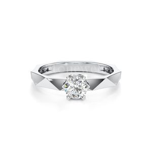 Uniq Anillo de plata original con impresionante solitario Moissanite Ajuste de elegancia clásico único Certificado IGI para boda - Product Image 1