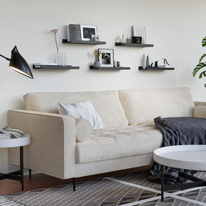 Étagère <span class=keywords><strong>murale</strong></span> flottante moderne <span class=keywords><strong>avec</strong></span> <span class=keywords><strong>rebord</strong></span> pour rangement, lot de 5 étagères murales flottantes noires pour décoration <span class=keywords><strong>murale</strong></span> - Product Image 5