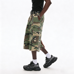 Pantalones de Trabajo de Camuflaje Personalizados, Estilo Baggy, con Estampado Digital Real Tree, Pantalones Cortos Cargo de Camuflaje de Sarga para Hombre, Tejido de Punto - Product Image 2