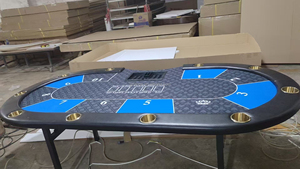 Table de <span class=keywords><strong>poker</strong></span> pliable de style moderne Texas Hold'em avec rail rembourré en cuir et pieds pliables pour les joueurs de casino - Product Image 5