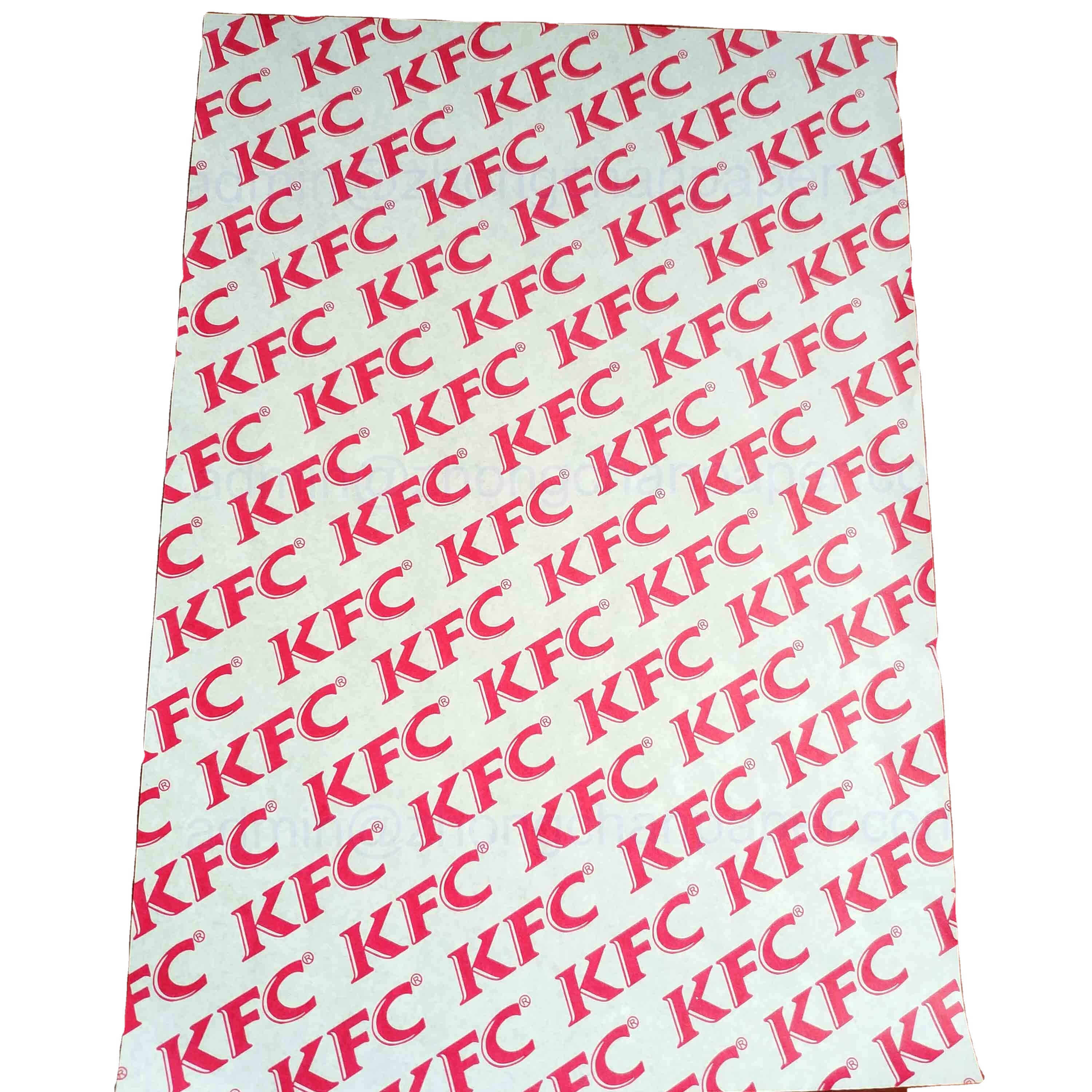 Печатная рисовая бумага KFC с полиэтиленовым покрытием 28gsm по конкурентоспособной цене