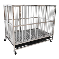 Équipement vétérinaire, cage pour chien en acier inoxydable pliable, robuste, pour grandes races, petits animaux, design simple