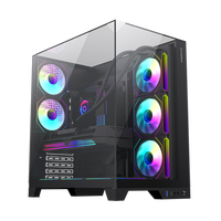 Boîtier PC Gaming GAMEMAX-Infinity Plus Moyenne Tour ATX avec Ventilateurs ARGB 120 mm, Support Radiateur 360 mm et Châssis Double Chambre
