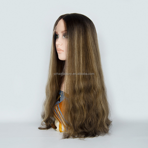 Highlight Medium <b>Brown</b> Color Body Wave Virgin Russian Human Hair 130% Density Glueless Transparent HD for Lace Front <b>Wig</b> - Product Image 6