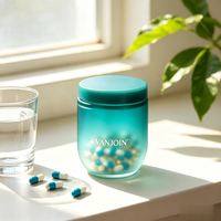 Prix d'usine – Flacon en verre dépoli rechargeable de 250 ml pour capsules, compléments alimentaires, vitamines et pilules bio pour le bien-être féminin
