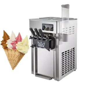 Exposição 3 do lcd do fabricante macio do gelado do sabor Máquina rolada caseiro do gelado