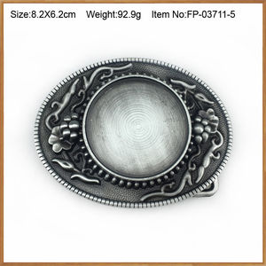 Moda batı kovboy alaşım toka Oval Vintage 3D kazınmış desen boş Metal kemer toka - Product Image 2