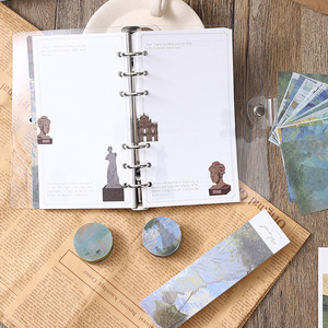 Ensemble de grand livre de peinture à l'<span class=keywords><strong>huile</strong></span> cadeau créatif Van Gogh Monet à cahier avec stylo autocollants en papier collant ensemble cadeau promotionnel - Product Image 5