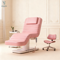 Lit de massage chauffant moderne pour salon, extra large, base en acier inoxydable doré, lit de beauté électrique pour spa, table de massage, lit pour extensions de cils