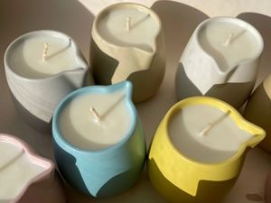 Envases de Frascos para Velas, Decoración <span class=keywords><strong>del</strong></span> Hogar, Diseño Personalizado al por Mayor, Frascos de Cerámica Vacíos con Fondo Redondo y Boquilla para Velas de Masaje - Product Image 3