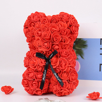 2025 Penjualan Terlaris Beruang Mawar 25cm Beruang Mutiara Bunga Buatan Tangan Grosir Hadiah Hari Valentine & Tahun Baru Kotak Paket