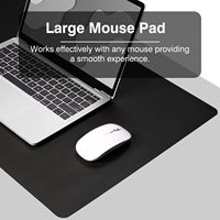 Tapis de bureau en cuir PU double face noir tapis de souris protecteur de buvard de bureau étanche pour clavier et tapis de souris