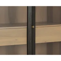 Vitrine en bois moderne personnalisable avec panneau en verre, grande capacité, rangement durable pour salon