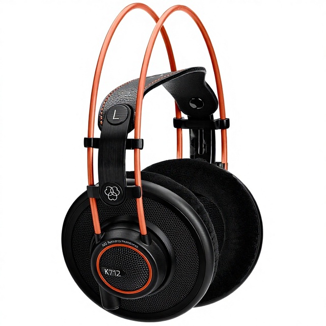 AKG Pro Audio K712 PRO Wired Over-Ear Open Back Reference Studio Headphones Active Noise Cancellation Flat Wire Voice Coil Black