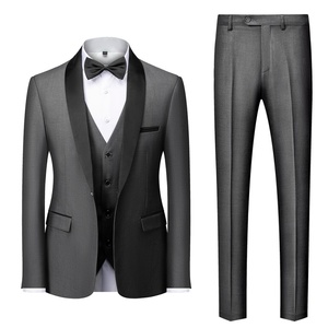 Alta calidad clásico sólido hombres 3 piezas boda Blazer chalecos pantalones conjunto hombres Formal traje de negocios conjunto - Product Image 5