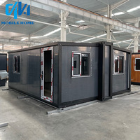 Mini conteneur modulaire portable préfabriqué prêt à l'emploi pour l'hiver Petite maison préfabriquée et extensible Petite villa avec toilettes