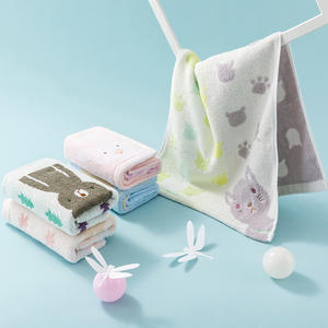 ผ้าขนหนูอาบน้ำคอตตอนเลิฟคิดส์ผ้าฝ้ายแท้ 25x50 ซม. ลายการ์ตูนสำหรับใช้ในบ้าน - Product Image 2