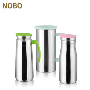 Hàn Quốc phong cách Ice Pitcher nồi thép không gỉ sữa Cooler nước <span class=keywords><strong>Jug</strong></span> chanh uống lạnh pha trà Ấm đun nước với đổ có nắp đậy - Product Image 6