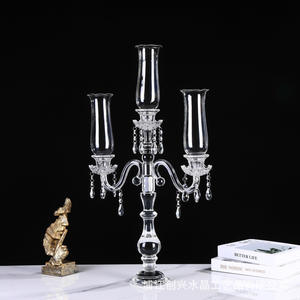 Честь кристалла <span class=keywords><strong>3</strong></span>/5/9 руки прозрачное украшение стола Хрустальное стекло канделябры Подсвечник со стеклянной трубкой для свадеб - Product Image 6