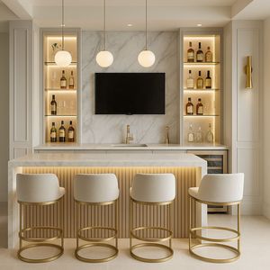 CBMmart Custom-Size Modern Contemporary Style Oak Plywood Wet Bar Kitchen <strong>Pantry</strong> Cupboard Wholesale Kitchen <strong>Cabinet</strong> - Product Image 1