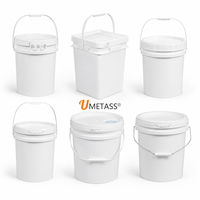 Ember Plastik PP Grosir dengan Tutup dan Pegangan, Cetak Warna OEM, Wadah Ember & Tong, Ember 5 Galon