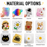 Autocollants personnalisés transparents en PET, étiquettes adhésives écologiques et durables, résistantes à l'eau, forme personnalisée pour agenda et scrapbooking