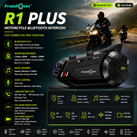 Casque de moto FreedConn R1 Plus avec enregistreur vidéo DVR WiFi HD 1080P, interphone sans fil pour 6 motards