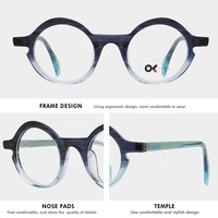 Haute qualité Vintage Style lecture Logo personnalisé en gros luxe femmes forme ronde acétate optique lunettes cadre